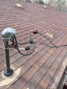 power wiring on roof of home