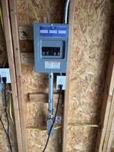 New panel box with outlet next to it